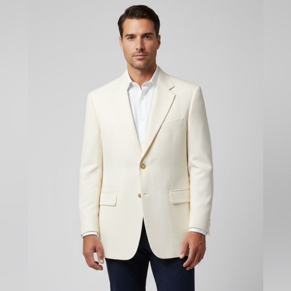 Take 50% OFF- Stafford Men’s Classic Cream Blazer, Size-42S